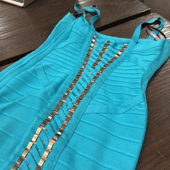 Authentic Herve Leger "KATARINA" S Metal Lace Back Bandage Dress - Picture 7 of 11